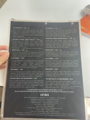 Part of the menu English and español   at Corazon Contento PDC in Playa Del Carmen