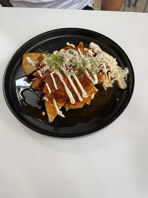 Chilaquiles rojos   at Corazon Contento PDC in Playa Del Carmen