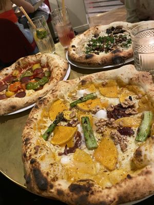 Pumpkin, no pepperoni and mushroom & truffle  at Vegitalian - Schoutenstraat in Utrecht