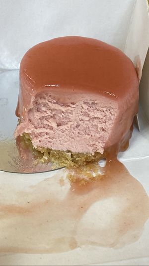 Rhubarb cheesecake. So good, creamy and rich   at Vegitalian - Schoutenstraat in Utrecht