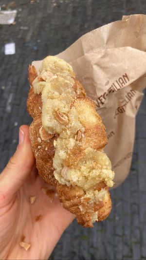Almond croissant - delicious! Good ration of croissant and filling  at Vegitalian - Schoutenstraat in Utrecht