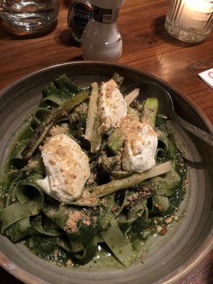 spinach pasta  at Vegitalian - Schoutenstraat in Utrecht