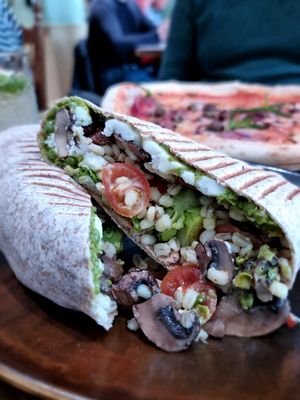 Wrap with mushrooms and vegan ricotta at Vegitalian - Schoutenstraat in Utrecht