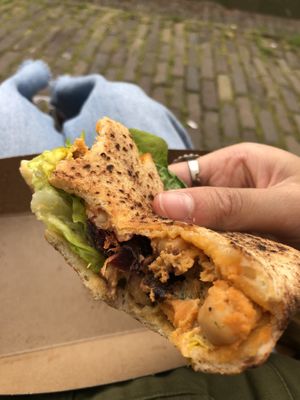 sandwich harissa hummus pumpkin  at Vegitalian - Schoutenstraat in Utrecht