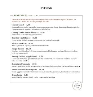 Menu Feb, 2025 at Vegitalian - Schoutenstraat in Utrecht