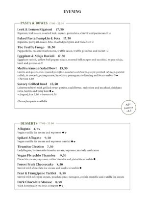Menu Feb, 2025 at Vegitalian - Schoutenstraat in Utrecht