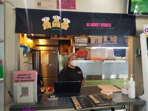 Cashier counter at No Monkey Business in Northeast Singapore