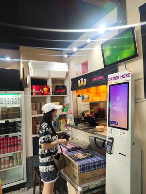 Ordering machine at No Monkey Business in Northeast Singapore