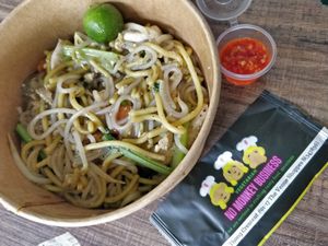 Love this Hokkien noodles (without eggs) . Strong wok hei smell. at No Monkey Business in Northeast Singapore