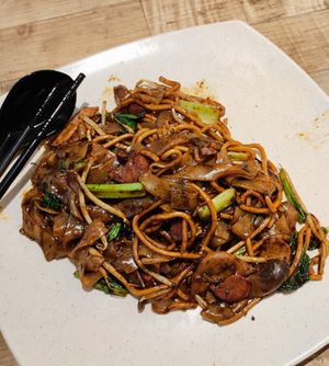 Signature Char Kway Teow (vegan option without eggs) at No Monkey Business in Northeast Singapore
