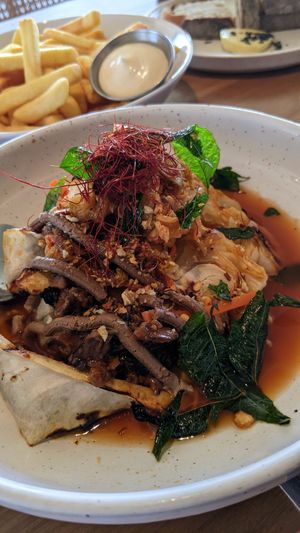 Vegan cabbage dish at The Beach House in Jindalee