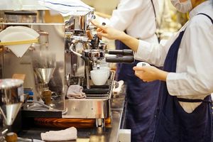 Blended coffee by Umi no Muko Coffee. at OyOy in Kyoto