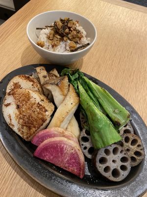 Grilled vegetables with rice  at OyOy in Kyoto