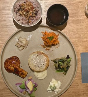Vegan plate  at OyOy in Kyoto