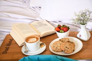 Coffee and cookies in the room at Dad Hotel in Yazd