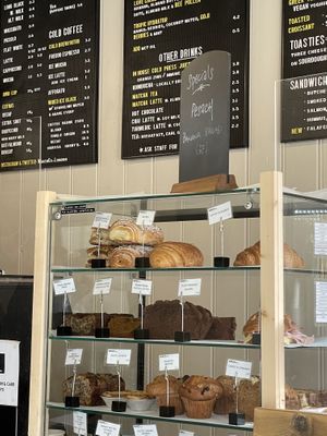 Menu and cake counter   at Wired Co in North West London