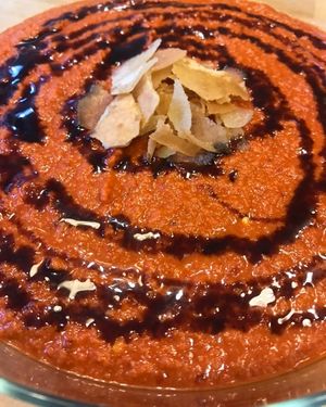 Muhammara
Red pepper dip: for those who love spicy food! at Tastes of Damascus in Athens