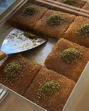 Kunafa with Aegina pistachios at Tastes of Damascus in Athens