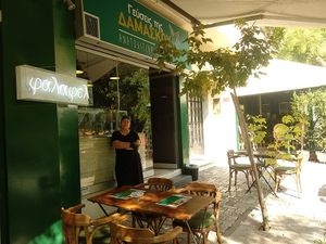 Enjoy our food on a nice pedestrian street full of cafes, restaurants and life at Tastes of Damascus in Athens