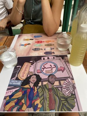 Lemonade and art  at Tastes of Damascus in Athens
