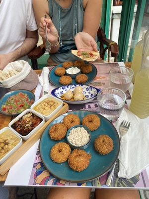 Falafel plate with tahini sauce  at Tastes of Damascus in Athens