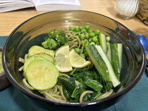 Green bowl  at Eco Cafe in Tashkent