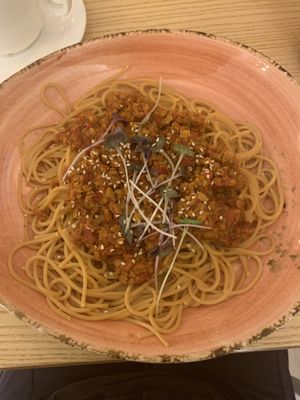 Spaghetti bolognese  at Eco Cafe in Tashkent