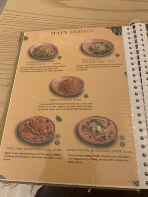 Menu  at Eco Cafe in Tashkent