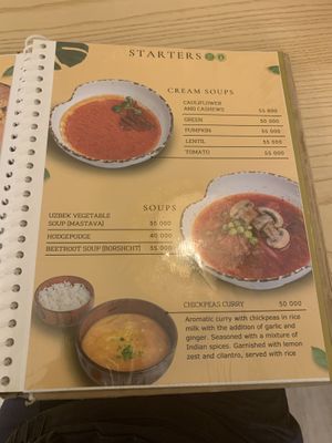 Menu  at Eco Cafe in Tashkent