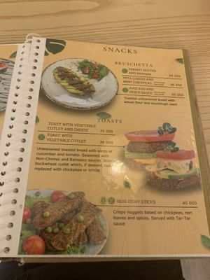 Menu  at Eco Cafe in Tashkent