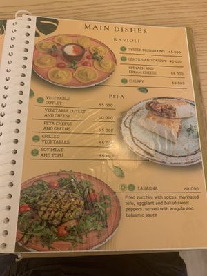 Menu  at Eco Cafe in Tashkent
