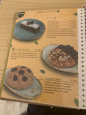 Menu  at Eco Cafe in Tashkent