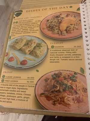 Menu  at Eco Cafe in Tashkent