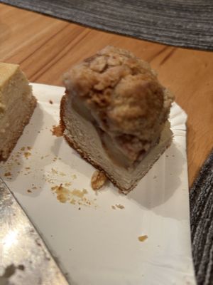 Apple pudding cake with crumble (what‘s left of it 😂)  at Fine Schmecker in Monheim Am Rhein