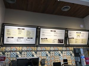 Menu at counter. at Mamoun's Falafel - Upper West Side in New York City