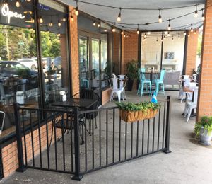 Outside seating June 2023 at DelSur Empanadas in Minnetonka