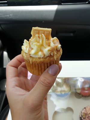 Caramel cupcake at Maple and Sage in Maleny