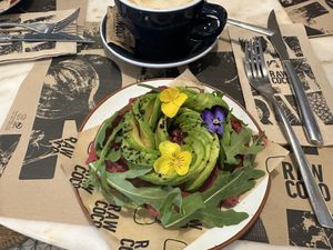 Avocado hummus toastt  at Rawcoco in Mallorca