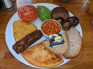 Full vegan breakfast at Wanderlust Cafe & Bistro in Edinburgh