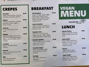 Menu  at Wanderlust Cafe & Bistro in Edinburgh