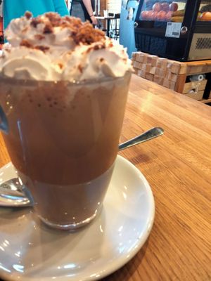 Biscoff hot chocolate at Wanderlust Cafe & Bistro in Edinburgh