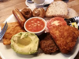 Full vegan breakfast at Wanderlust Cafe & Bistro in Edinburgh