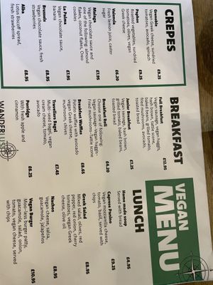 Menu  at Wanderlust Cafe & Bistro in Edinburgh