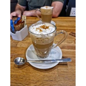 Vegan Biscoff Latte. #Veganuary at Wanderlust Cafe & Bistro in Edinburgh