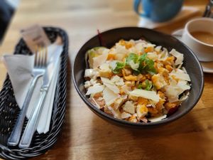 Vegan caesar salad at Wanderlust Cafe & Bistro in Edinburgh
