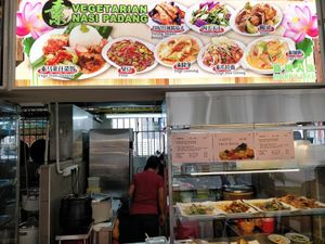 Stall front  of Happy Life at Happy Life Vegetarian 喜悦人生素食 in Central Singapore