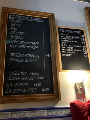 Lots of veggie burgers and snacks    at De Blauwe Frituur in Kortrijk