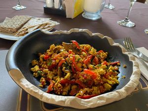 Tofu omlette at Teatris in Galati