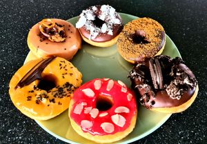 Donuts from delivery at Bodka Donut Point in Bratislava