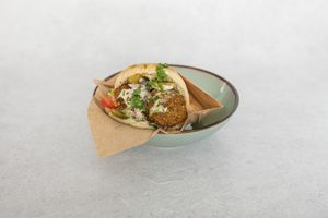 Falafel in pita at Sababa in Bratislava